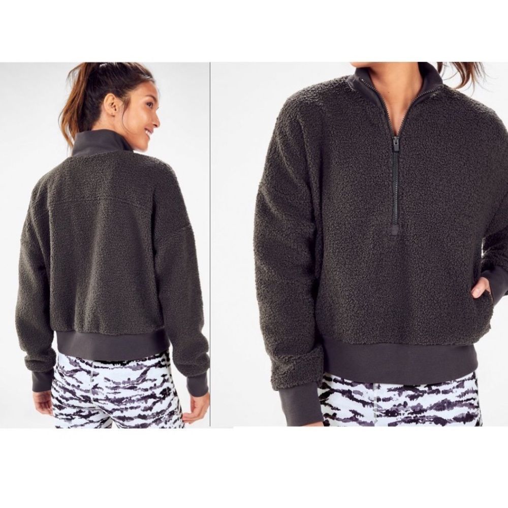Fabletics sherpa half zip pullover - image 1